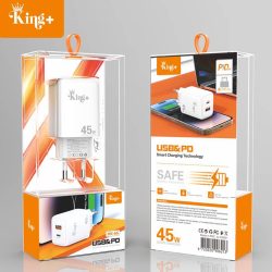 King plus HK 66 Travel Adapter Fast Charging 45W 2