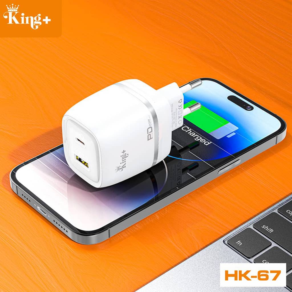 King plus HK 67 Travel Adapter Fast Charging 20W 1