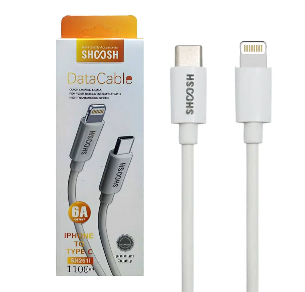 SHOOSH SH251 CHARGE CABLE Type C to Lightning 6A 110CM 1
