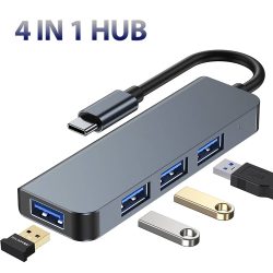 USB C to USB Hub 4 Ports Aluminum USB C 5