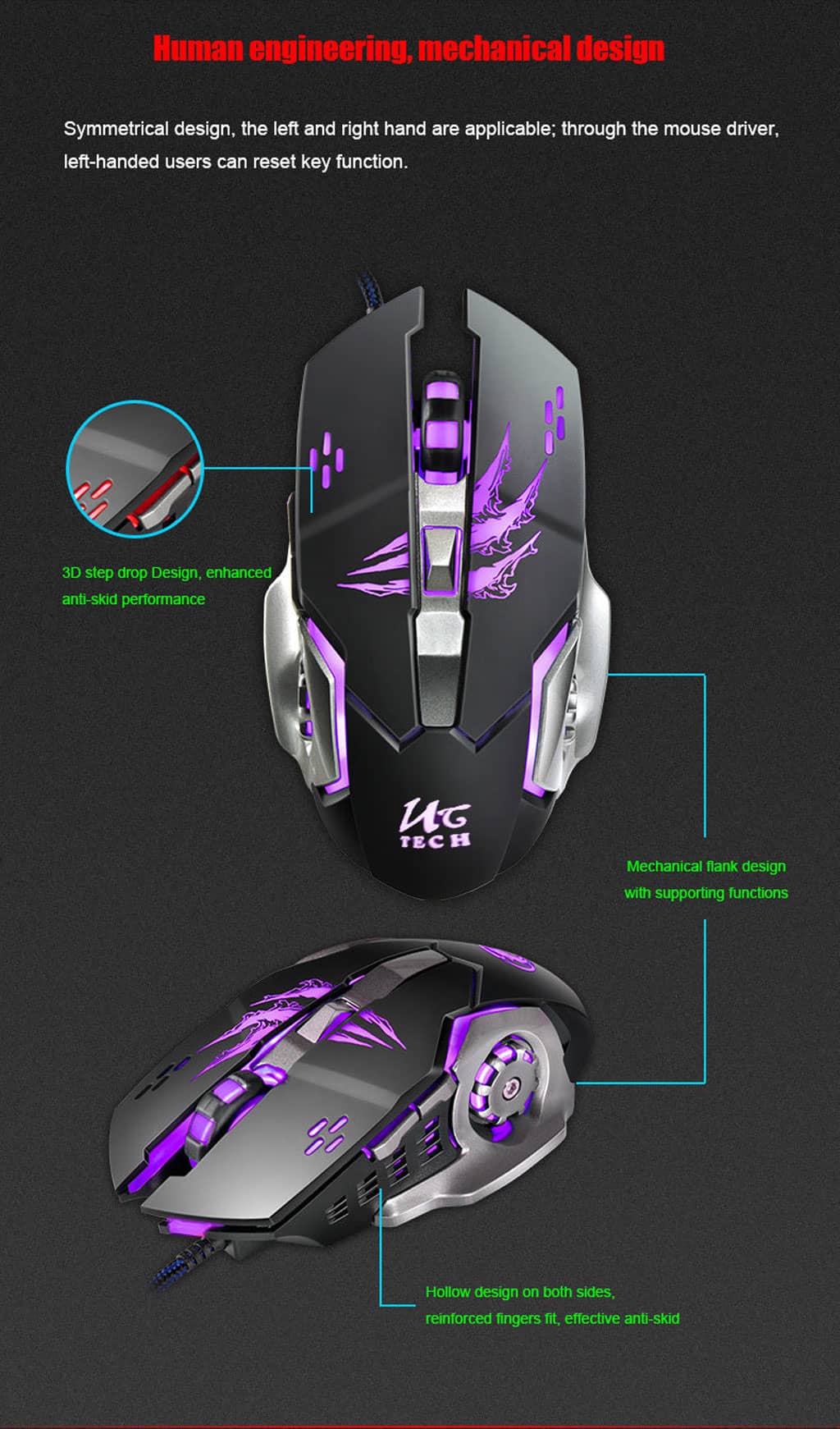 gaming mouse uctech gx80 9