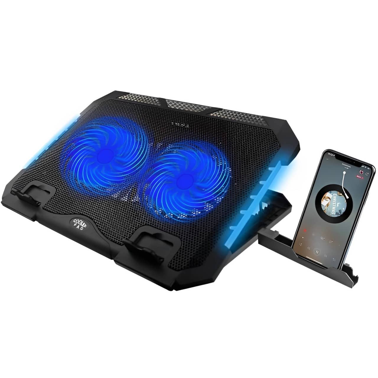 Adjustable Height RGB Laptop Cooling Pad Stand Dual USB GAMING S900 1 1