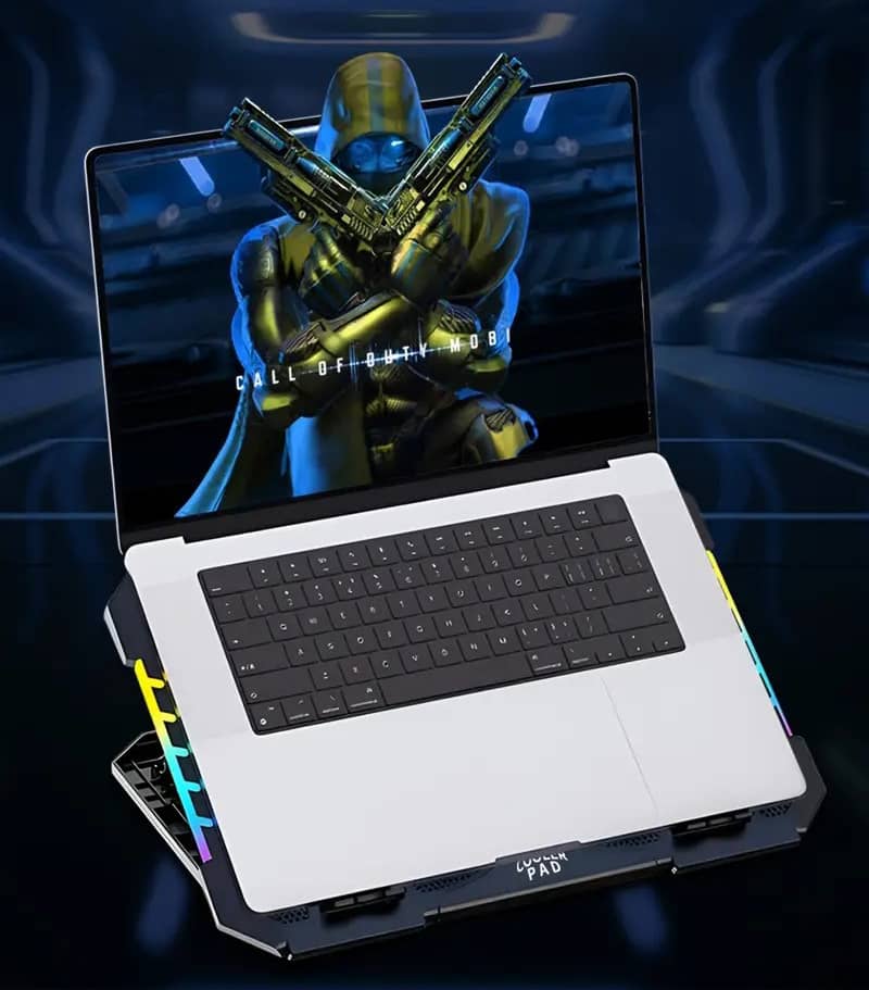 Adjustable Height RGB Laptop Cooling Pad Stand Dual USB GAMING S900 5