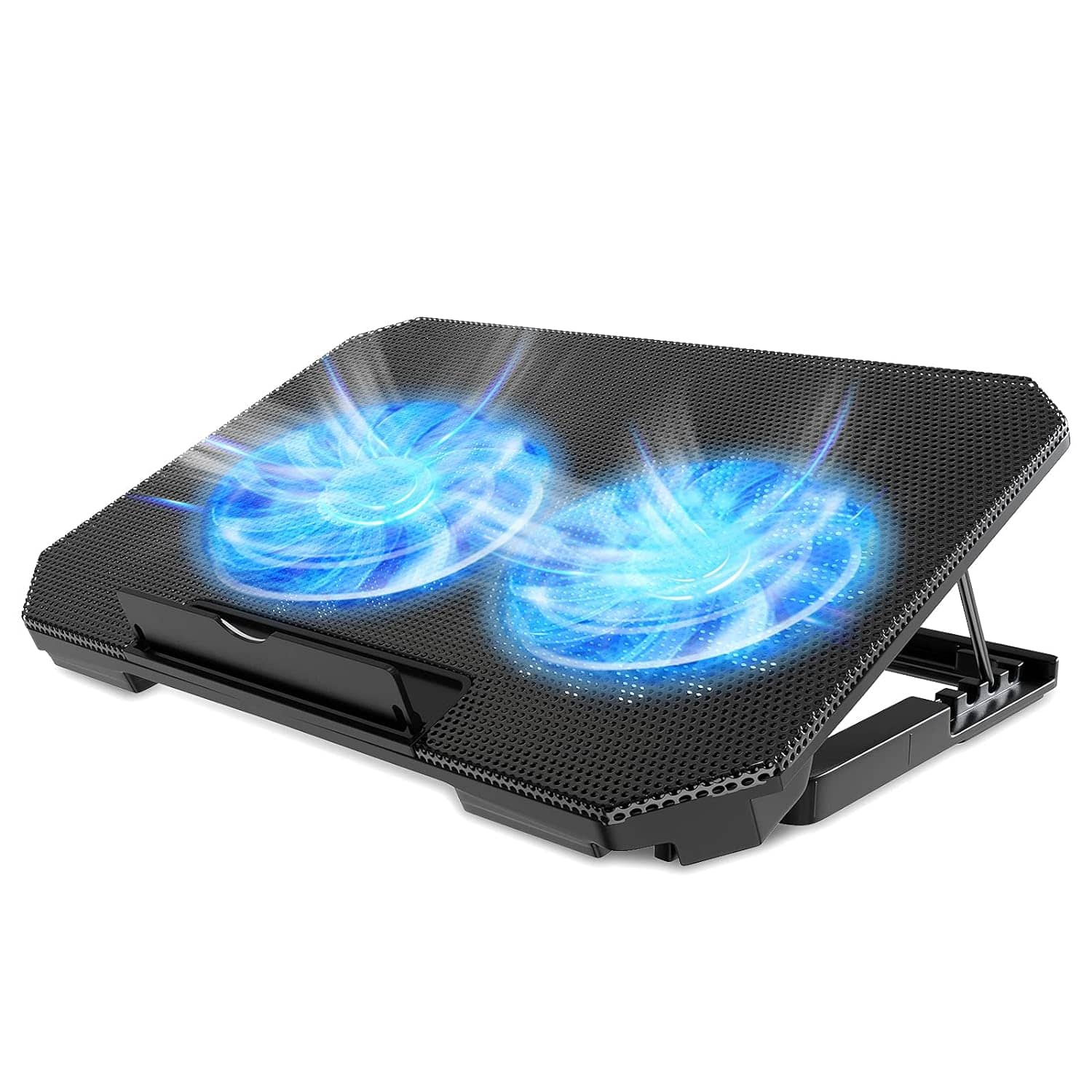 N11 Adjustable Mute Notebook Dual Fan Cooler Desktop Laptop Cooling Stand Blue Light 16